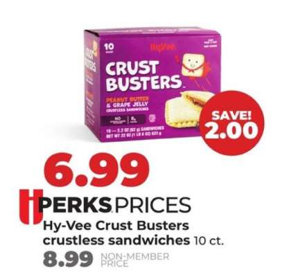 Hy-Vee Crust Busters crustless sandwiches