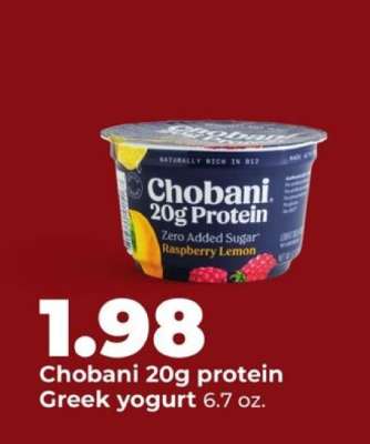 Chobani 20g protein Greek yogurt