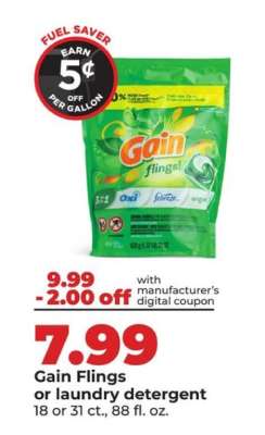 Gain Flings or laundry detergent