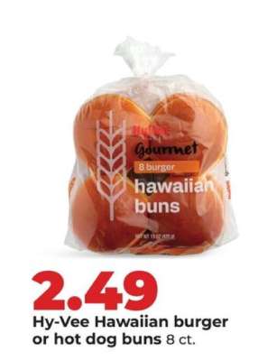 Hy-Vee Hawaiian burger or hot dog buns