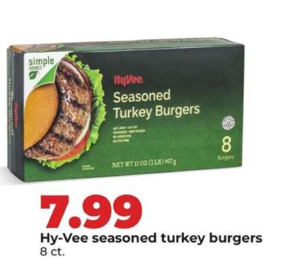 Hy-Vee seasoned turkey burgers