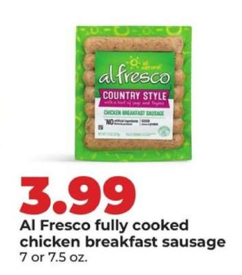 Al Fresco fully cooked chicken breakfast sausage