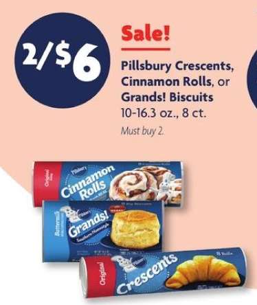 Pillsbury Crescents, Cinnamon Rolls or Grands Biscuits