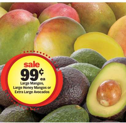 Large Mangos, Large Honey Mangos or Extra Large Avocados