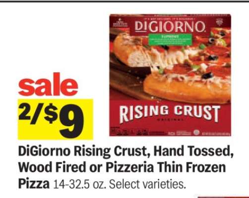 DiGiorno Rising Crust, Hand Tossed, Wood Fired or Pizzeria Thin Frozen Pizza