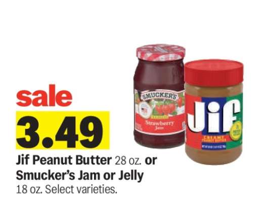 Jif Peanut Butter or Smucker's Jam or Jelly