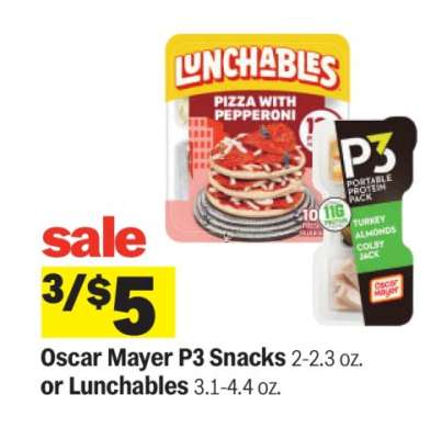 Oscar Mayer P3 Snacks or Lunchables
