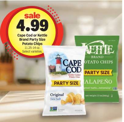 Cape Cod or Kettle Brand Party Size Potato Chips
