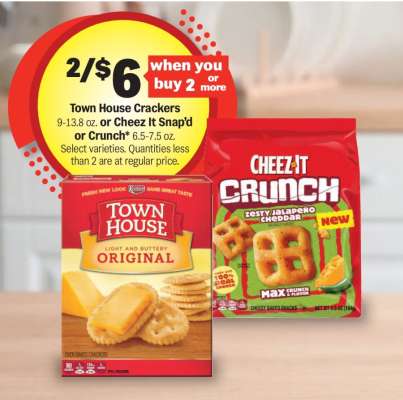 Town House Crackers or Cheez It Snap'd or Crunch
