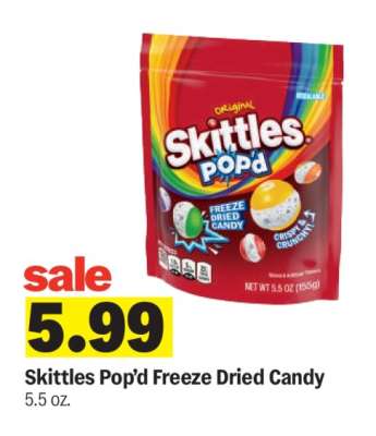 Skittles Pop'd Freeze Dried Candy