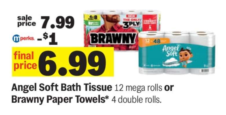 Angel Soft Bath Tissue or Brawny Paper Towels