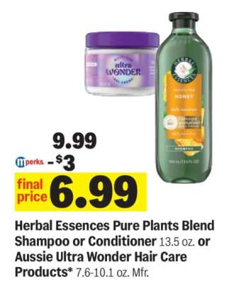 Herbal Essences Pure Plants Blend Shampoo or Conditioner or Aussie Ultra Wonder Hair Care Products