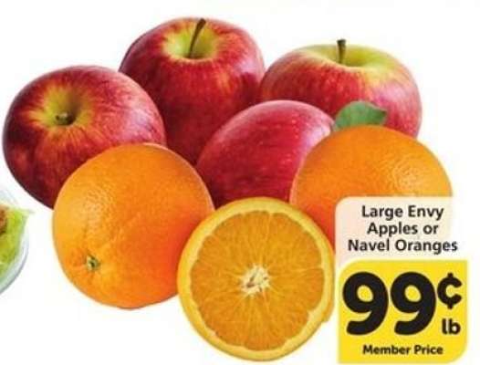 Large Envy Apples or Navel Oranges
