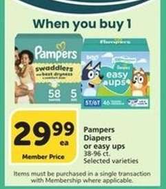 Pampers Diapers or Easy Ups
