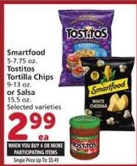 Smartfood / Tostitos Tortilla Chips or Salsa
