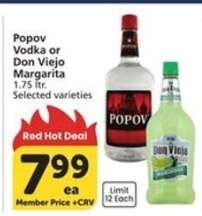 Popov Vodka or Don Viejo Margarita