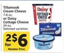 Tillamook Cream Cheese or Daisy Cottage Cheese