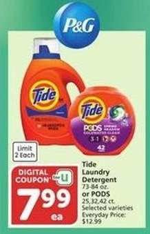 Tide laundry detergent or pods