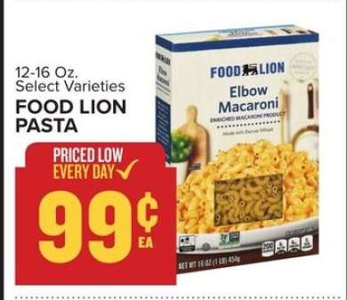Food Lion Pasta