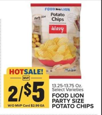 FOOD LION PARTY SIZE POTATO CHIPS
