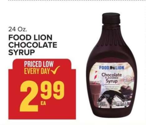 FOOD LION CHOCOLATE SYRUP