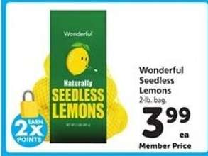 Wonderful Seedless Lemons