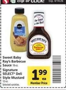 Sweet Baby Ray's Barbecue Sauce / Signature SELECT Deli Style Mustard