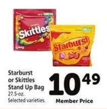 Starburst or Skittles Stand Up Bag
