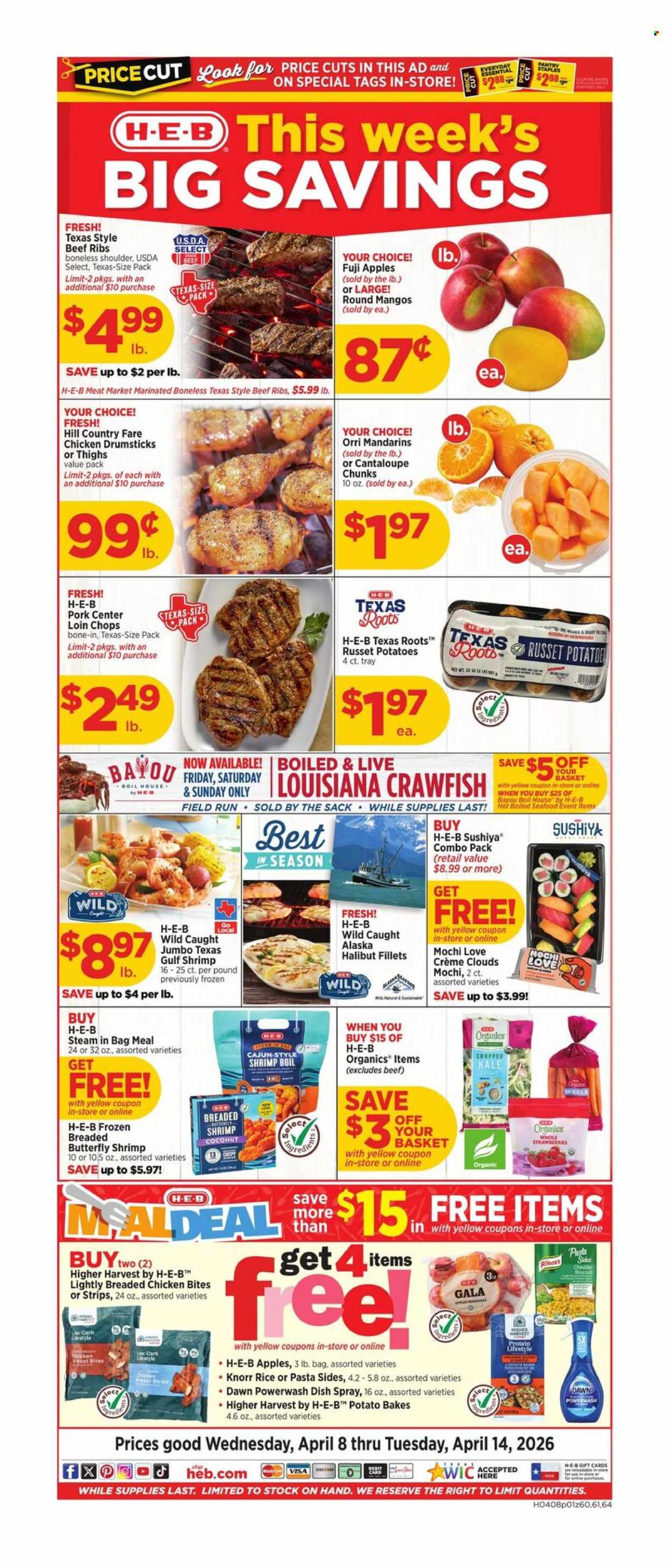 H-E-B ad - 04/08/2026 - 04/14/2026. Page 1