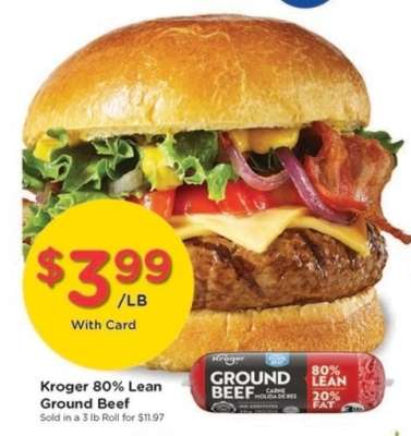 Kroger 80% Lean Ground Beef