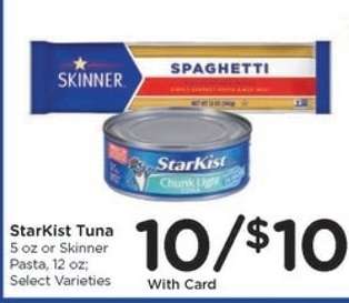 StarKist Tuna or Skinner Pasta