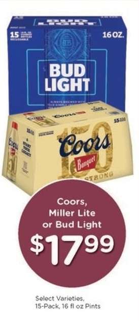 Coors, Miller Lite or Bud Light