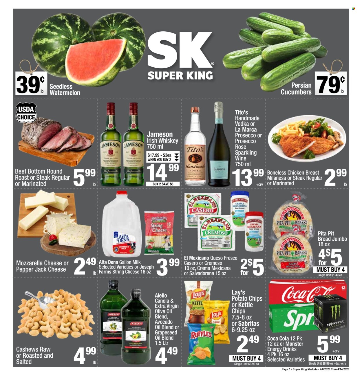 Super King Markets ad - 04/08/2026 - 04/14/2026. Page 1