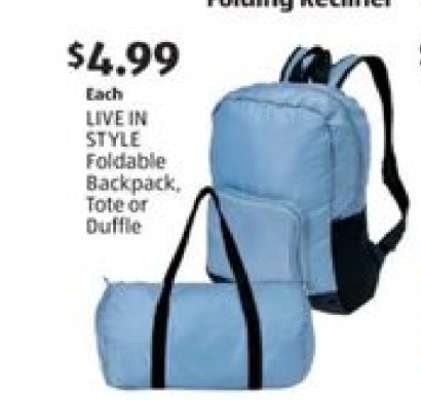 LIVE IN STYLE Foldable Backpack, Tote or Duffle
