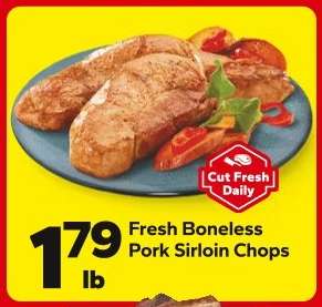 Fresh Boneless Pork Sirloin Chops