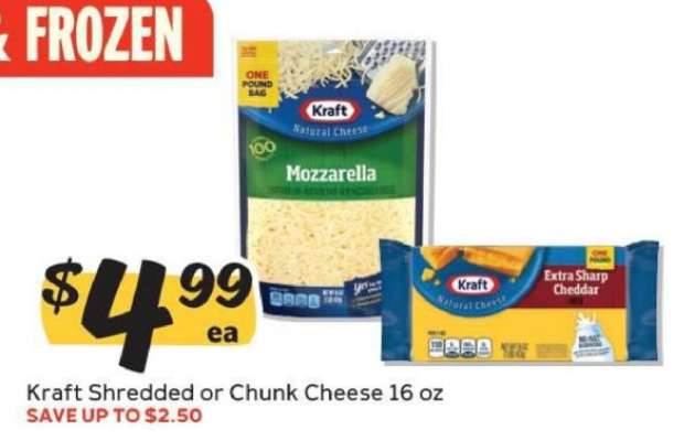 Kraft Shredded or Chunk Cheese*