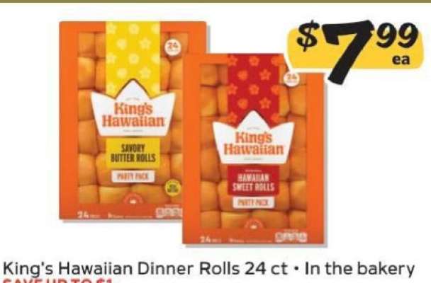 King's Hawaiian Dinner Rolls 24 ct