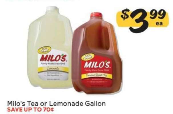Milo's Tea or Lemonade Gallon
