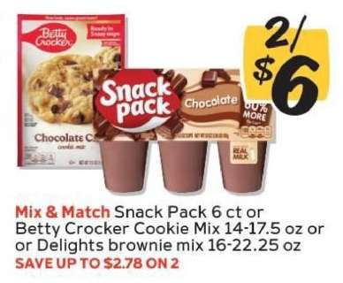 Snack Pack 6 ct or Betty Crocker Cookie Mix