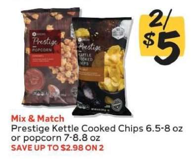 Prestige Kettle Cooked Chips or Popcorn
