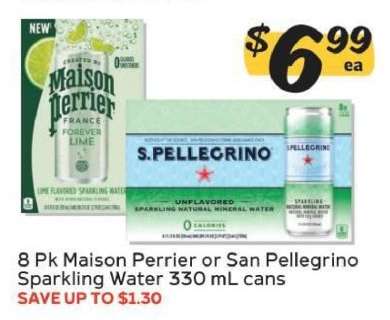 8 Pk Maison Perrier or San Pellegrino Sparkling Water