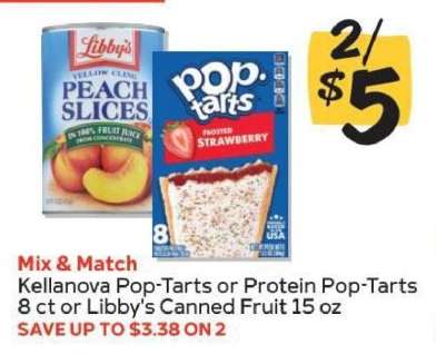 Kellanova Pop-Tarts or Protein Pop-Tarts 8 ct or Libby's Canned Fruit 15 oz