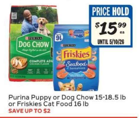 Purina Puppy or Dog Chow or Friskies Cat Food