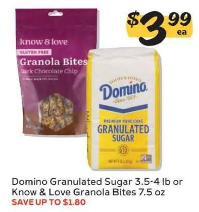 Domino Granulated Sugar or Know & Love Granola Bites