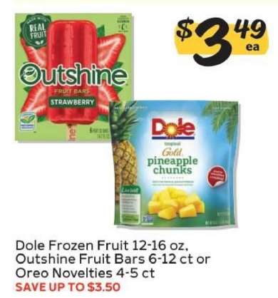 Dole Frozen Fruit or Outshine Fruit Bars