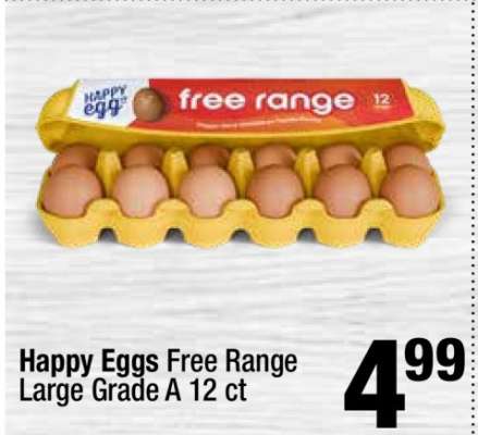 Happy Eggs Free Range Large Grade A 12 ct