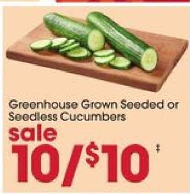 Greenhouse Grown Seeded or Seedless Cucumbers