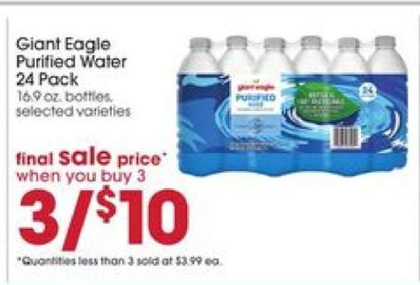 Giant Eagle Purified Water 24 Pack