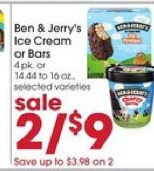 Ben & Jerry's Ice Cream or Bars