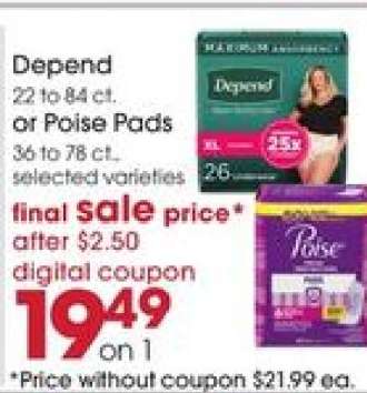 Depend or Poise Pads